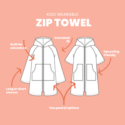 Kids Wearable Zip Towel Sewing Pattern