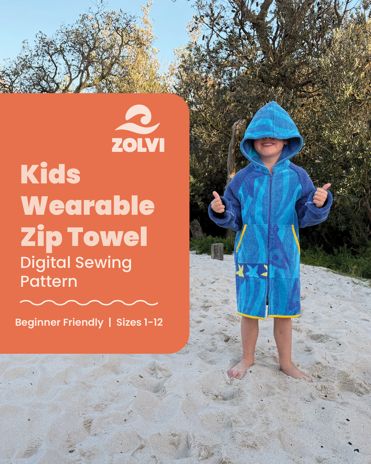 Kids Wearable Zip Towel Sewing Pattern