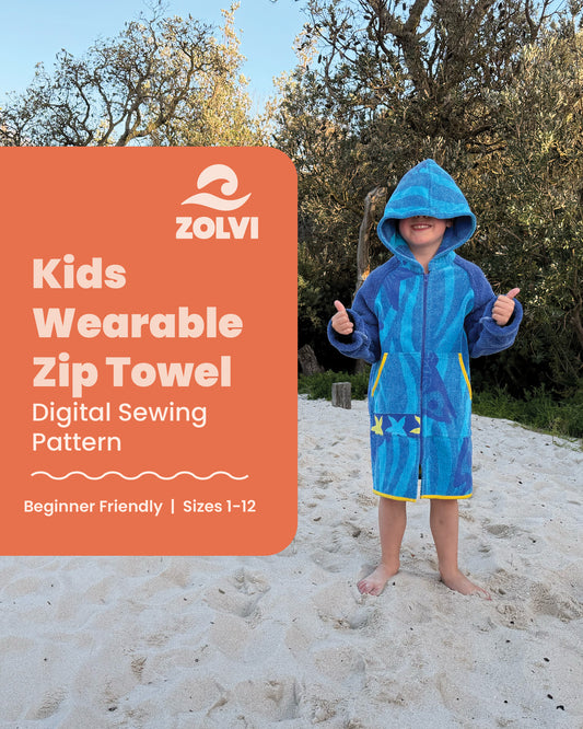 Kids Wearable Zip Towel Sewing Pattern